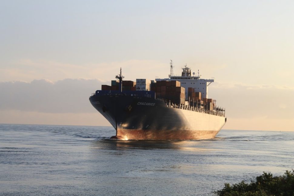 cargo vessel on open water