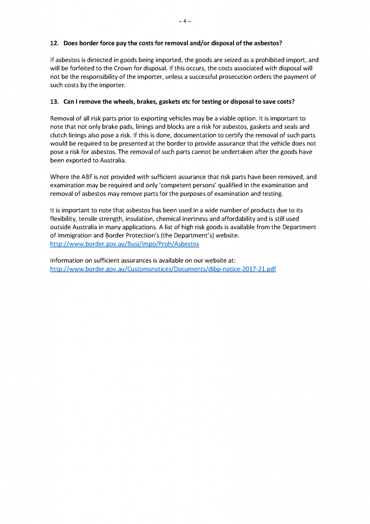 Australia Border Force FAQ
