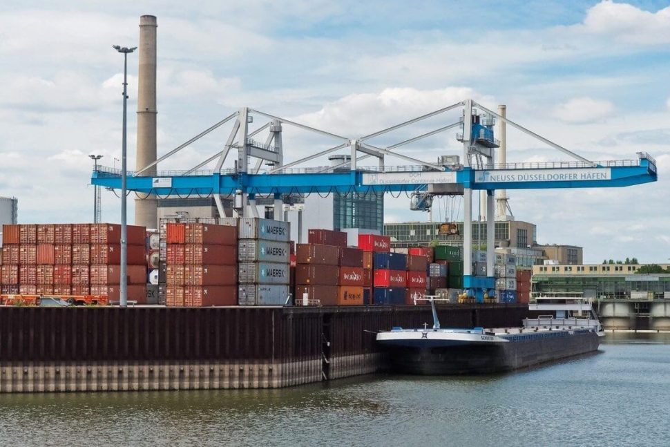close-up of a cargo port
