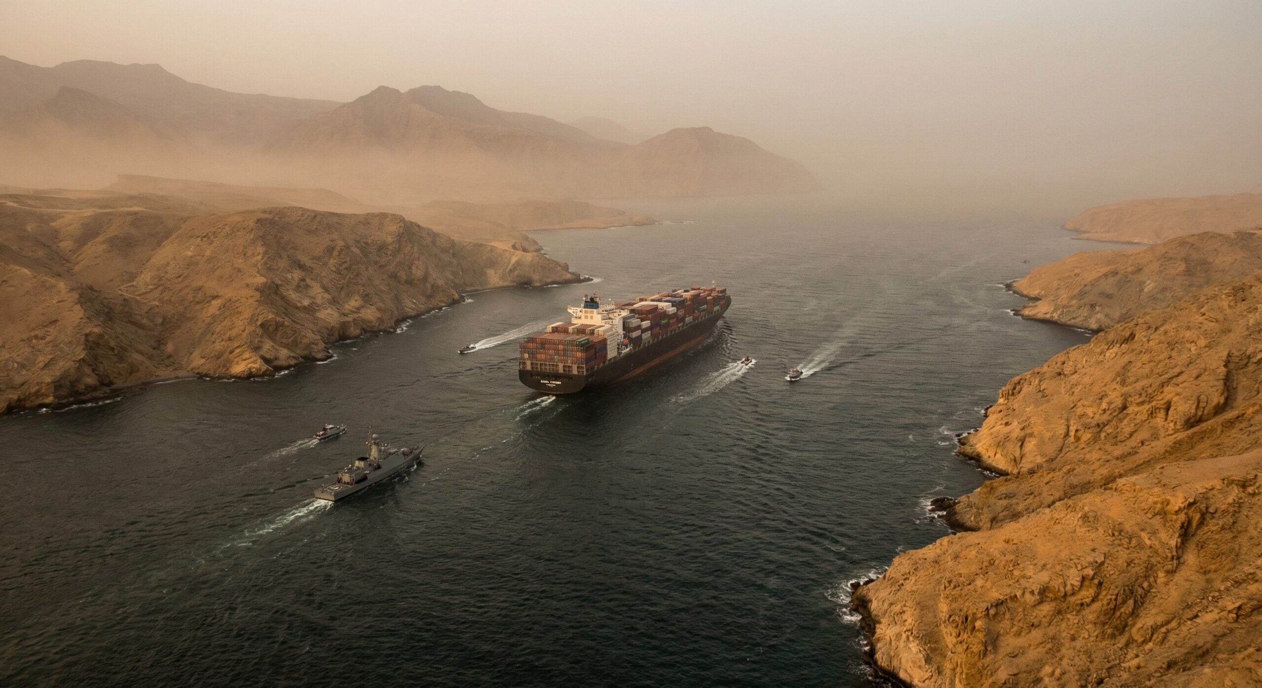 Cargo vessel in the Strait of Hormuz