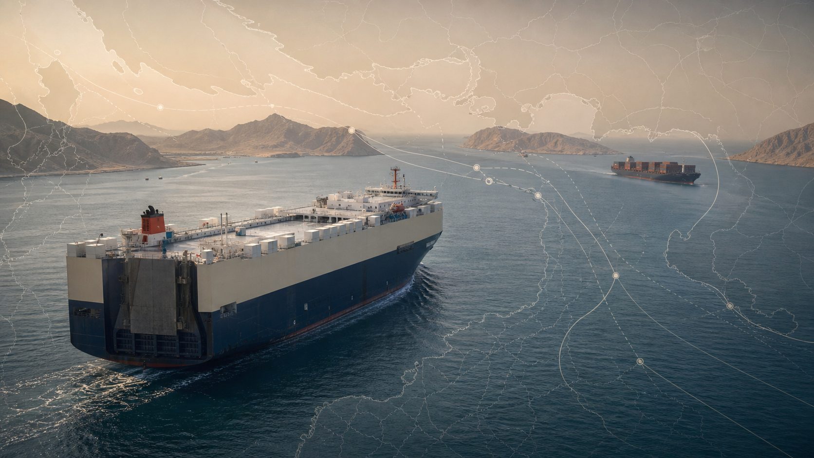 RoRo and container shipping route planning during Strait of Hormuz disruption