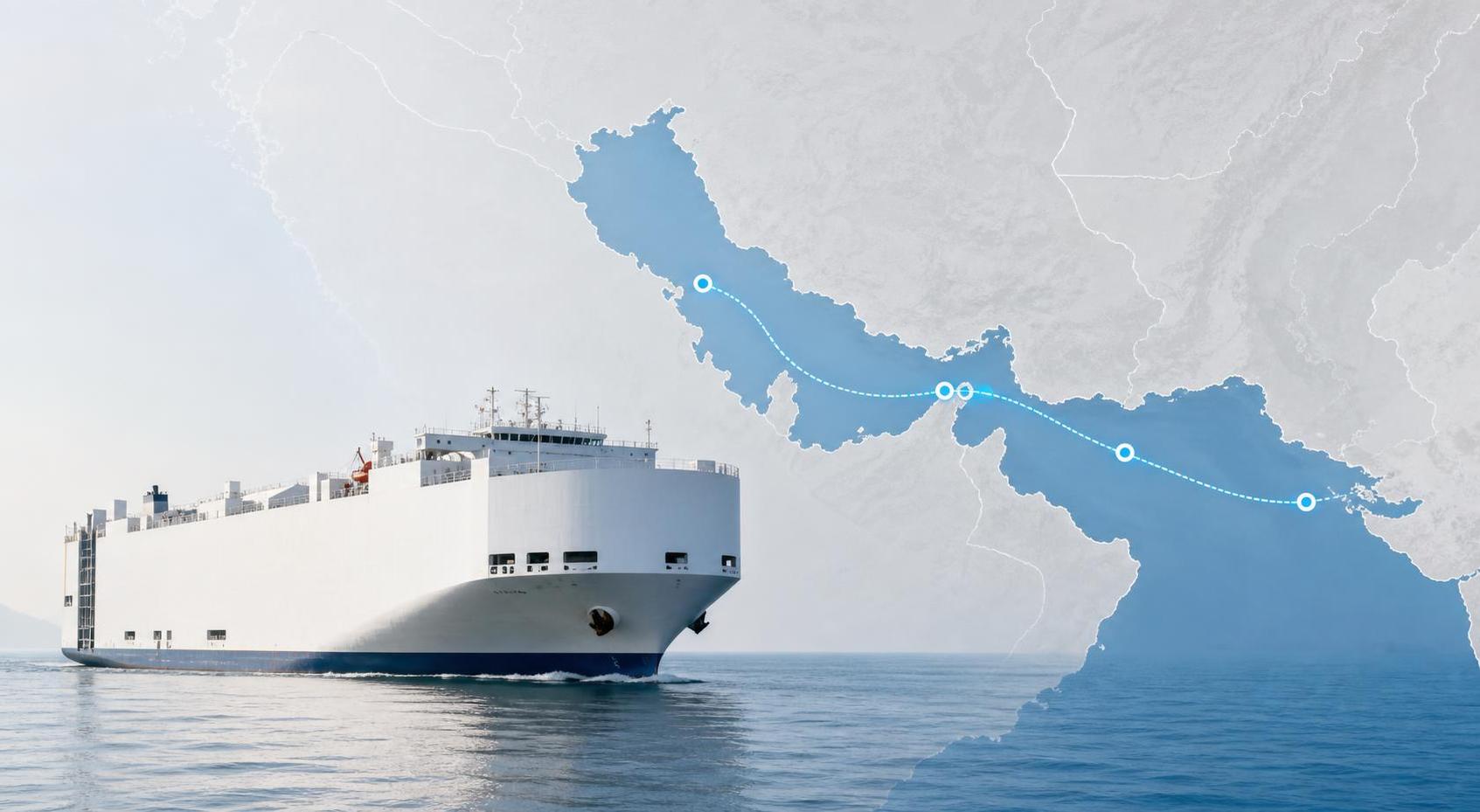 RoRo vehicle carrier route planning near the Strait of Hormuz