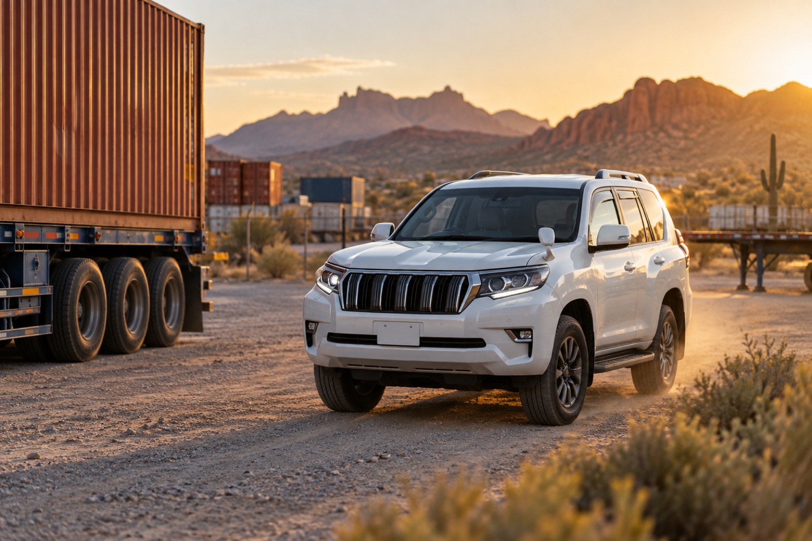 Right-hand-drive JDM vehicle arriving for Arizona international shipping and registration planning